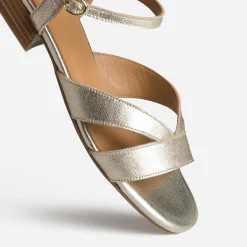 Sandale ERAM FLEX dorée cuir petit talon