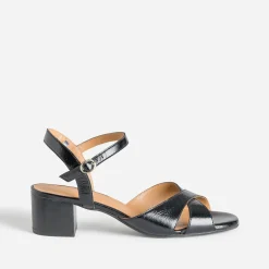 Sandale ERAM FLEX noir cuir verni