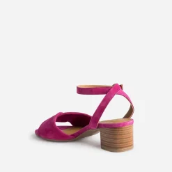 Sandale ERAM FLEX rose foncé cuir velours