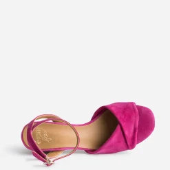 Sandale ERAM FLEX rose foncé cuir velours