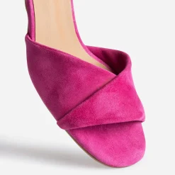 Sandale ERAM FLEX rose foncé cuir velours