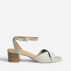 Sandale ERAM FLEX verte cuir velours