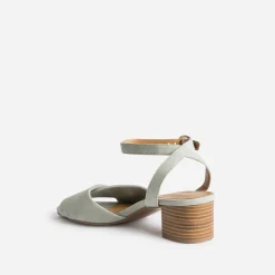 Sandale ERAM FLEX verte cuir velours