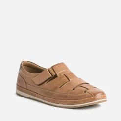 Sandale fermée marron en cuir