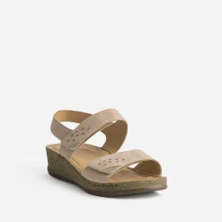 Sandale FRANCE ARNO beige cuir nubuck