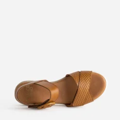 Sandale FRANCE ARNO cognac cuir embossé