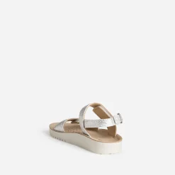 Sandale GEOX argentée à scratchs