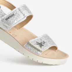 Sandale GEOX argentée à scratchs