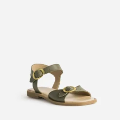 Sandale kaki en cuir