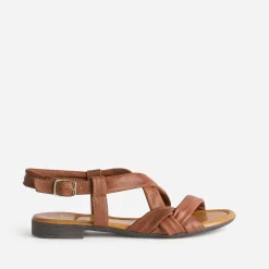 Sandale marron en cuir souple