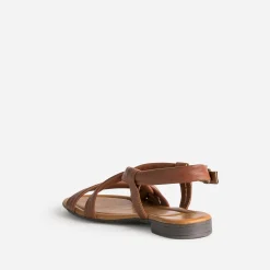 Sandale marron en cuir souple