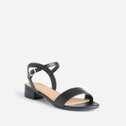 Sandale noire à petit talon