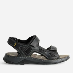 Sandale noire bi-matière à scratchs