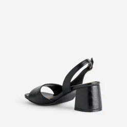 Sandale noire vernie cut-out