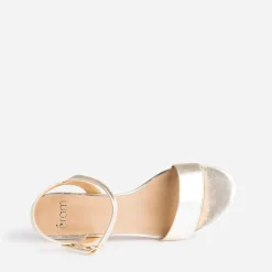 Sandale or à petit talon