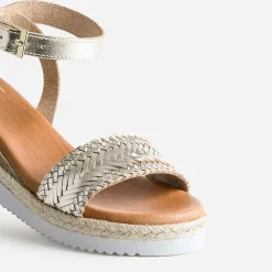 Sandale or en cuir éco-conçu