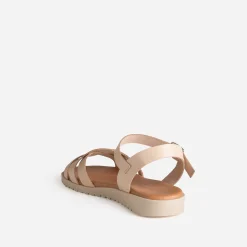 Sandale orange en cuir