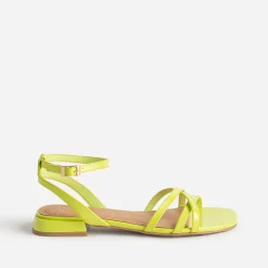 Sandale plate TEXTO lime verni