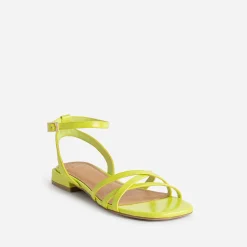 Sandale plate TEXTO lime verni