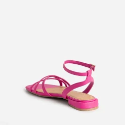 Sandale plate TEXTO rose