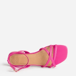 Sandale plate TEXTO rose