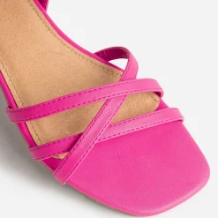 Sandale plate TEXTO rose