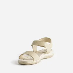 Sandale TBS beige en cuir à scratch