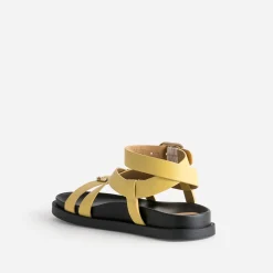 Sandale TEXTO banana cream brides à boucles