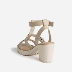 Sandale TEXTO beige à semelle crantée