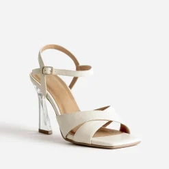 Sandale TEXTO beige à talon flare