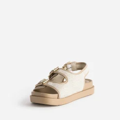 Sandale TEXTO beige motif chevrons