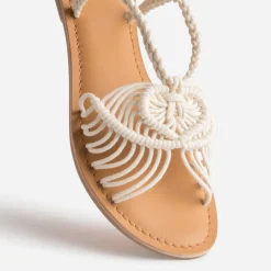 Sandale TEXTO écrue tissage façon macramé