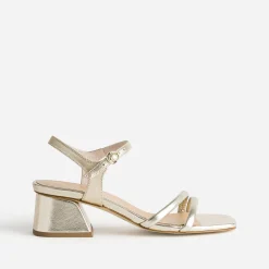 Sandale TEXTO dorée éco-conçue en cuir