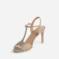 Sandale TEXTO dorée pailletée à talon