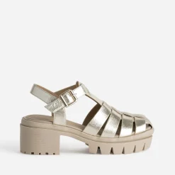 Sandale TEXTO dorée semelle épaisse crantée