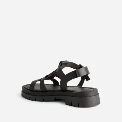 Sandale TEXTO marron cuir décor soleil