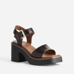 Sandale TEXTO marron cuir