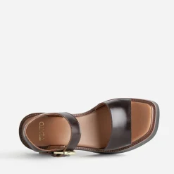 Sandale TEXTO marron cuir