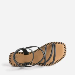 Sandale TEXTO noire en cuir