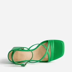 Sandale TEXTO verte à talon flare