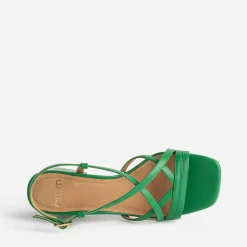 Sandale verte à fines brides