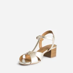 Sandale-salomé ERAM FLEX dorée en cuir