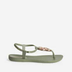 Sandale-tong IPANEMA kaki détail bijou