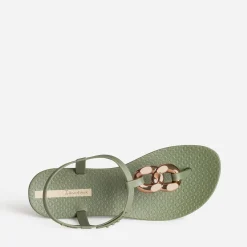 Sandale-tong IPANEMA kaki détail bijou