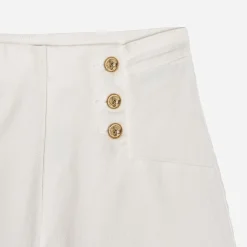 Short à pont TEXTO en jean blanc