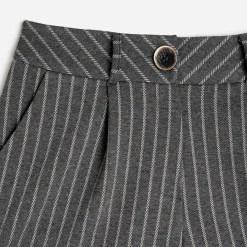 Short TEXTO gris à motif rayures