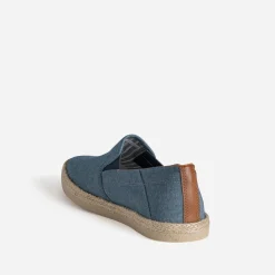 Slip-on bleu toile détail corde