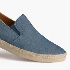 Slip-on bleu toile détail corde