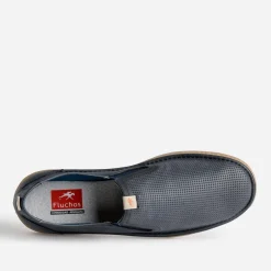 Slip-on FLUCHOS marine cuir perforé