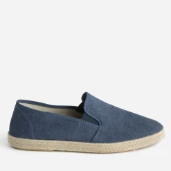 Slip-on marine en toile sur semelle corde